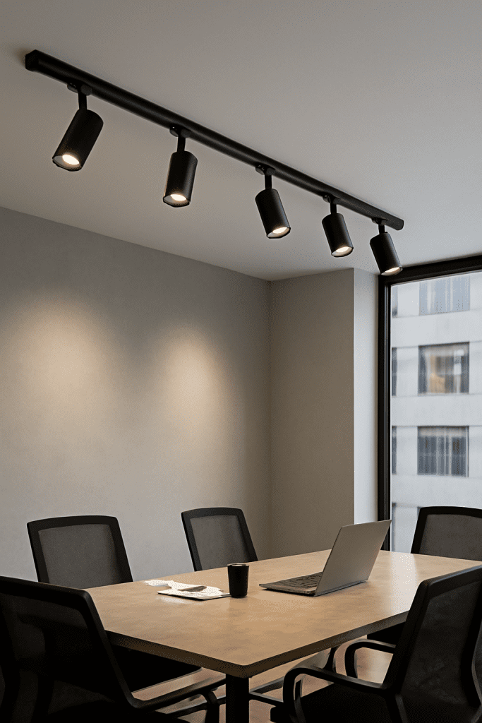 Track or rail lights in the office