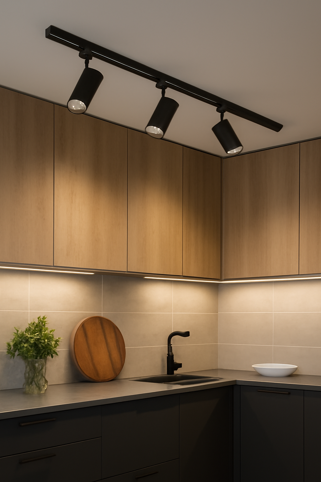 Track or track lighting in the kitchen